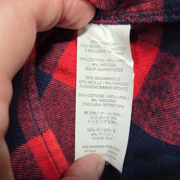 J Crew Shirt Womens Small Red Blue Buffalo Check Wool Blend Flannel Shacket - Picture 5 of 10